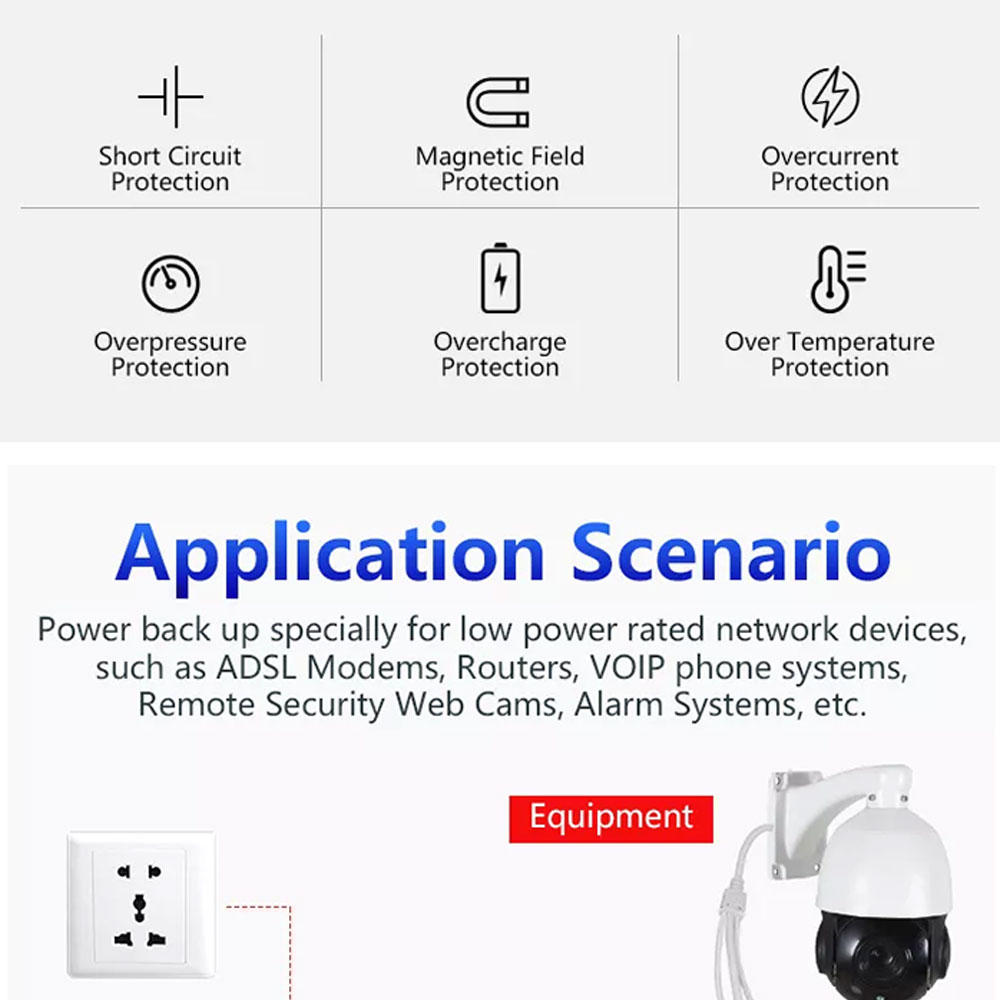 1200MAH UPS 12V 2A Outdoor Power Adaptor Switching Power Supply CCTV Security Adapters - Image 3