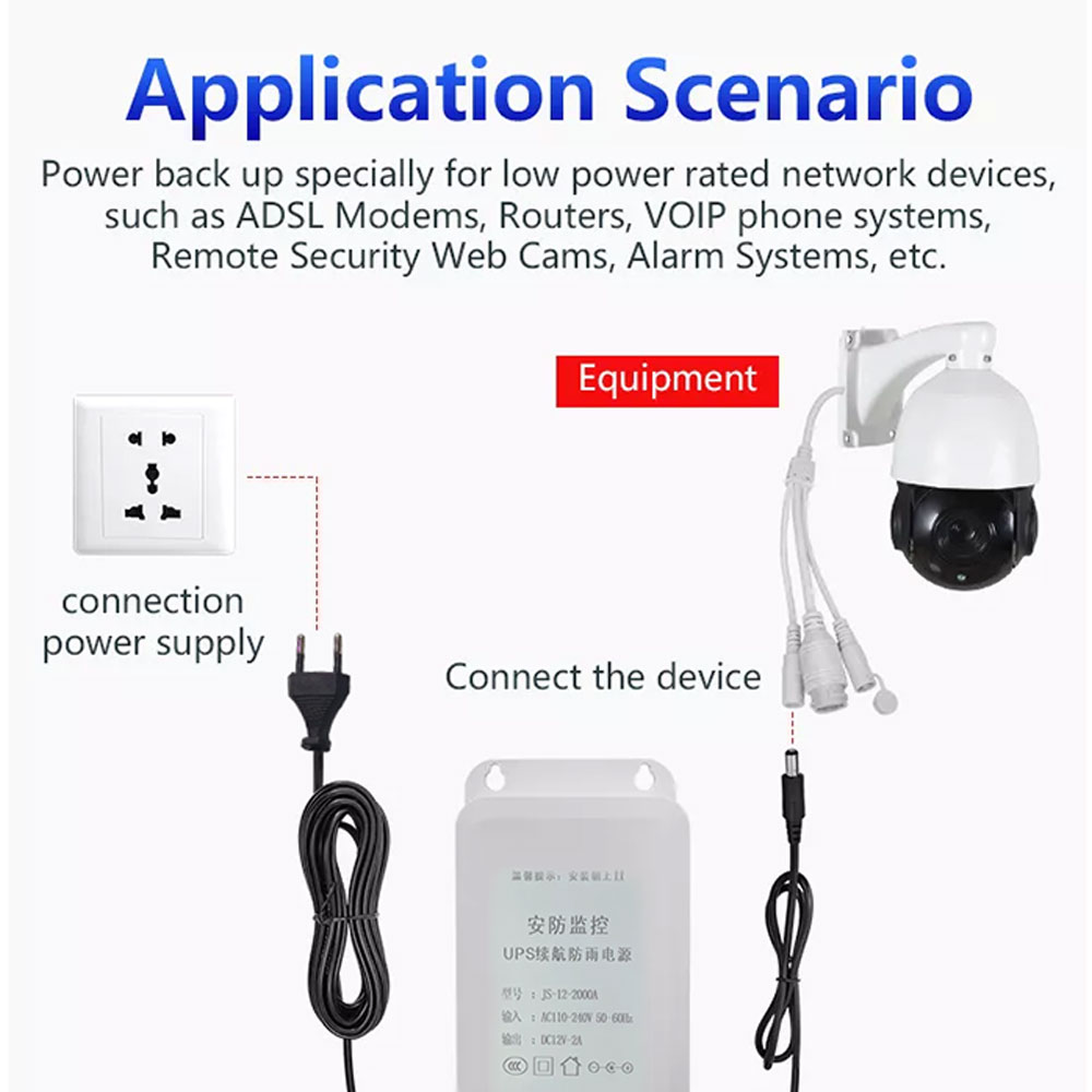 1200MAH UPS 12V 2A Outdoor Power Adaptor Switching Power Supply CCTV Security Adapters - Image 4