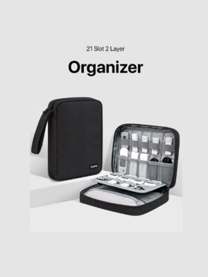 21 Slot 2 Layer Gadget Organizer 22.5x16x4cm – Black