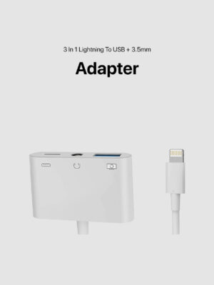 3 In 1 Lightning To USB + 3.5mm + Lightning Adapter