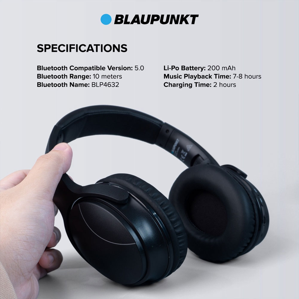 Blaupunkt BT Wireless Headphone - Black - Image 4