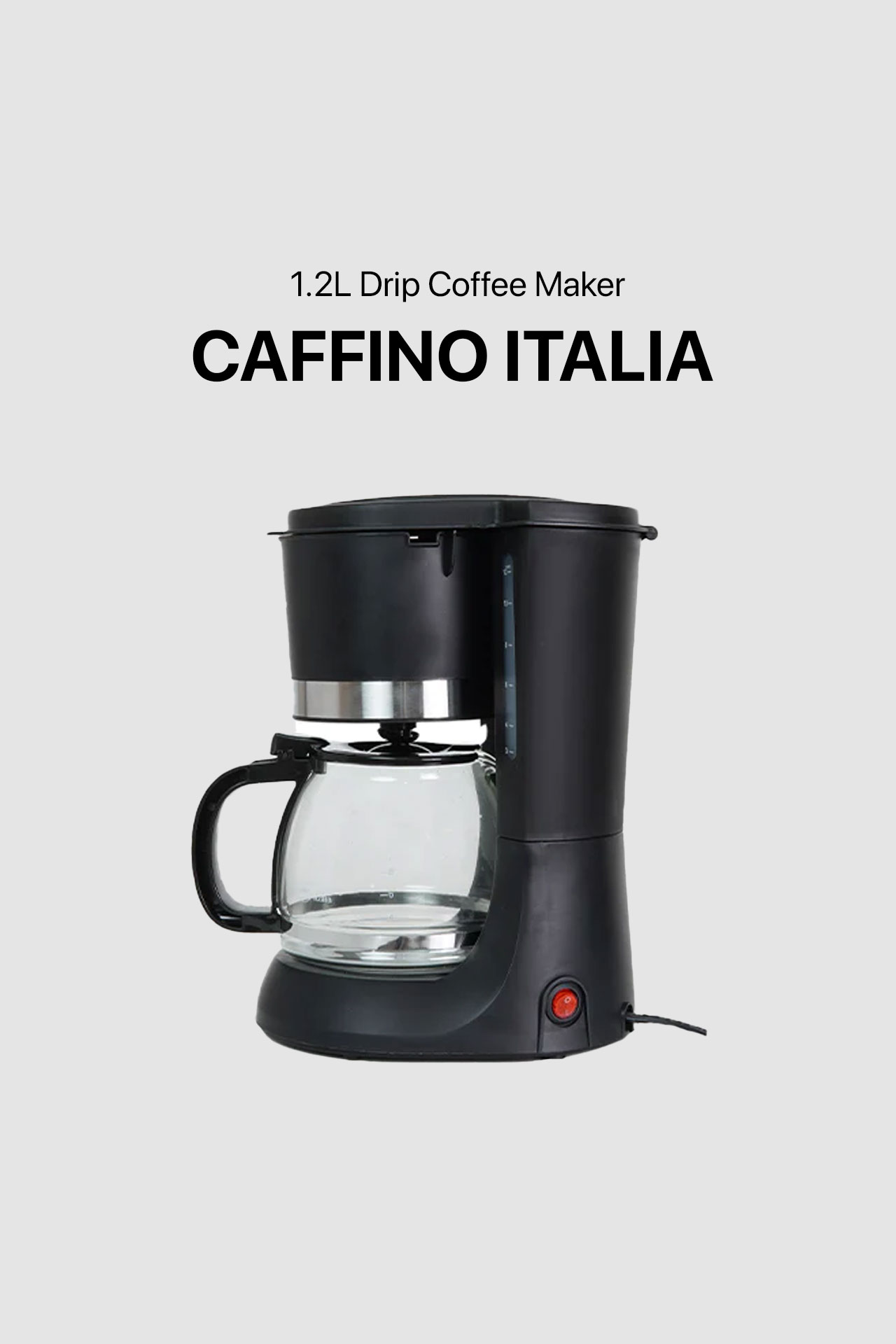 Caffino Italia 1.2L Drip Coffee Maker - Black