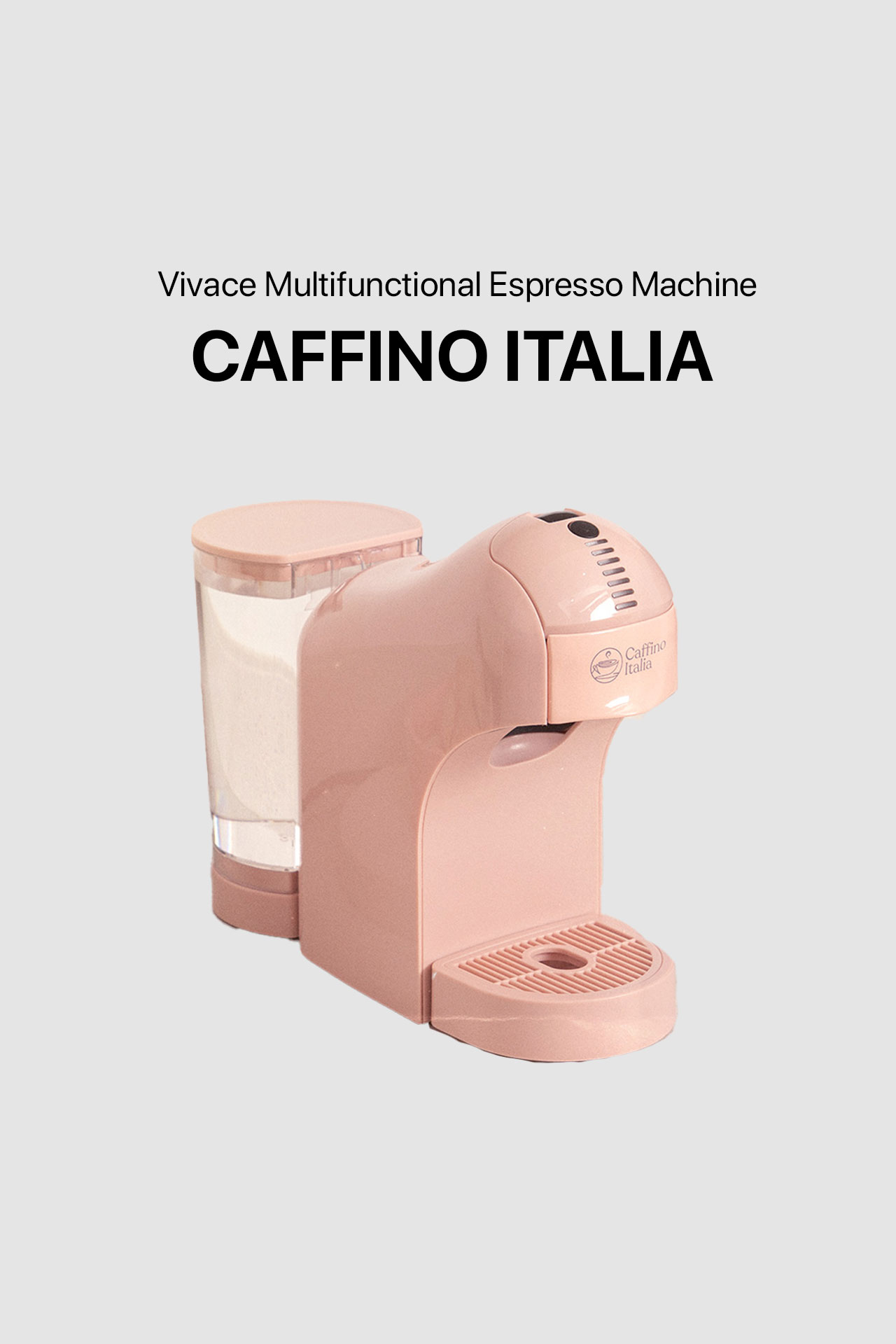 Caffino Italia Vivace Multifunctional Capsules And Ground Coffee Espresso Machine - Vienna Pink