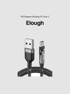 Elough 180 Degrees Rotating 3A Type-C USB Charging Cable