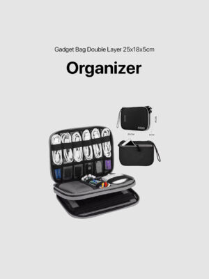 Gadget Organizer Bag Double Layer 25x18x5cm -Black