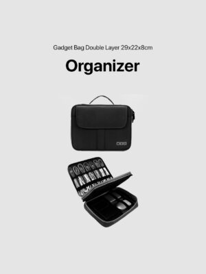 Gadget Organizer Bag Double Layer 29x22x8cm – Black