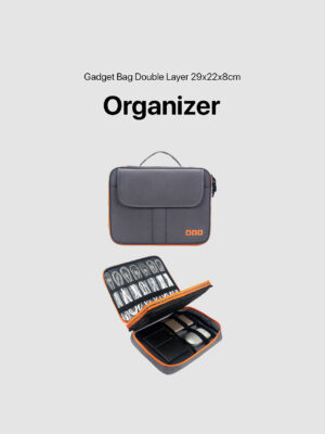 Gadget Organizer Bag Double Layer 29x22x8cm – Gray