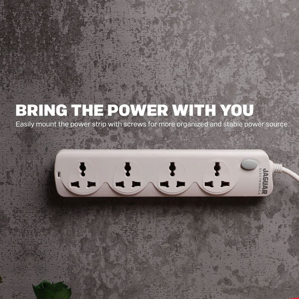 Jaguar Electronics Power Strip with 3 Sockets, 3 USB - Image 3