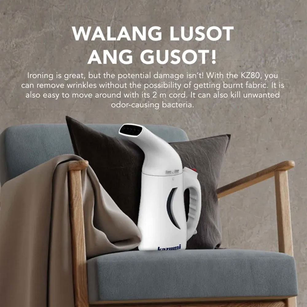 KAZUMI KZ80 Handheld Garment Steamer - White - Image 2
