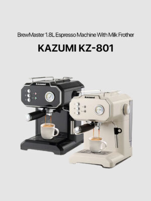 Kazumi KZ-801 BrewMaster 1.8L Retro Espresso Machine with Milk Frother