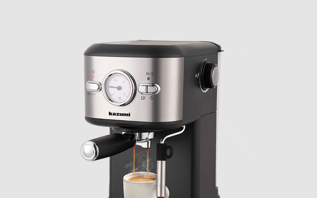 Kazumi KZ-802 BrewMaster 1.25L Espresso Machine with Milk Frother – Black
