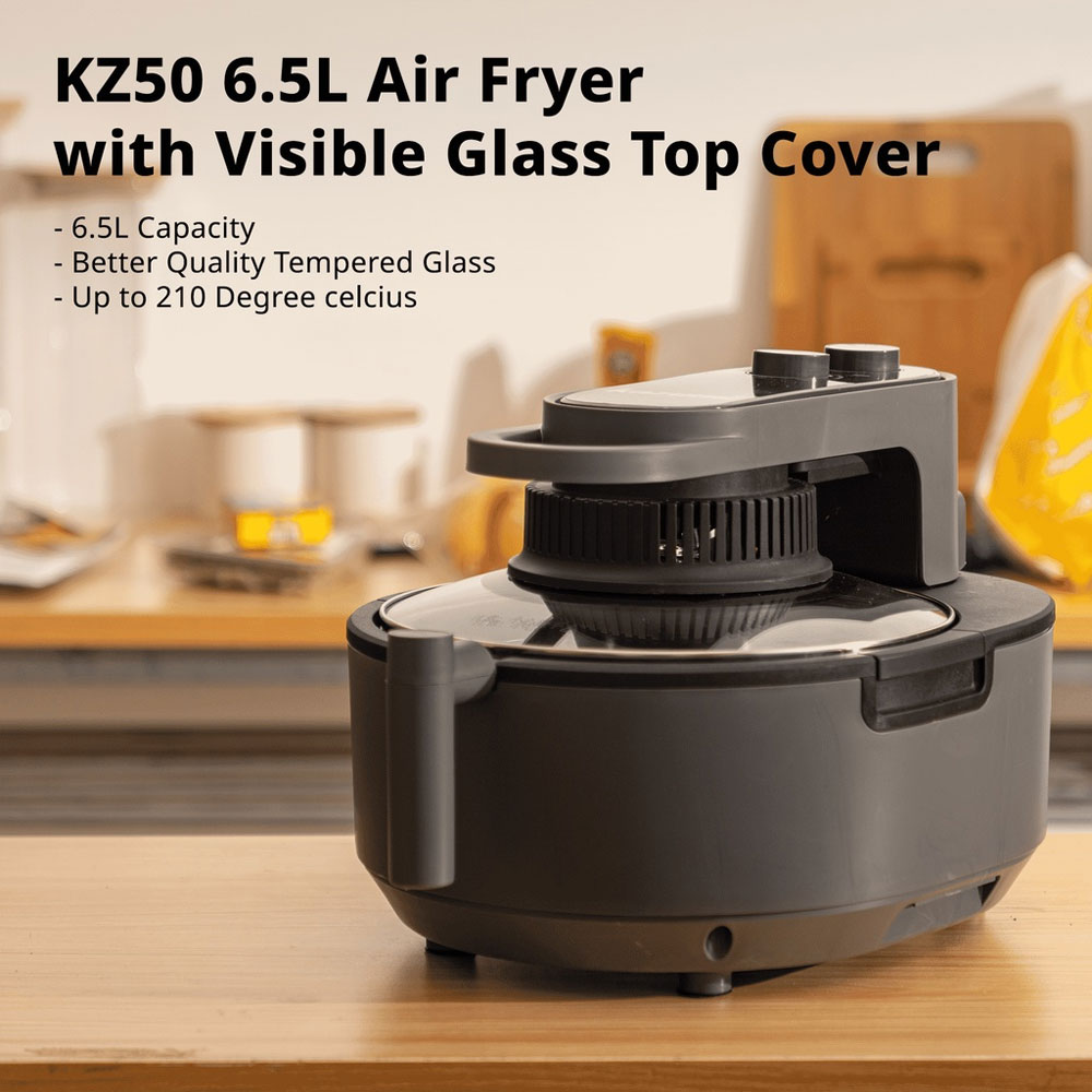 Kazumi KZ50 6.5L Air Fryer with Visible Glass Top Cover - Image 3