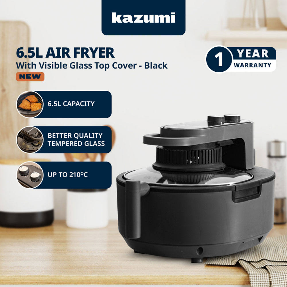 Kazumi KZ50 6.5L Air Fryer with Visible Glass Top Cover - Image 4