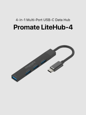 Promate LiteHub-4 4-in-1 Multi-Port USB-C Data Hub