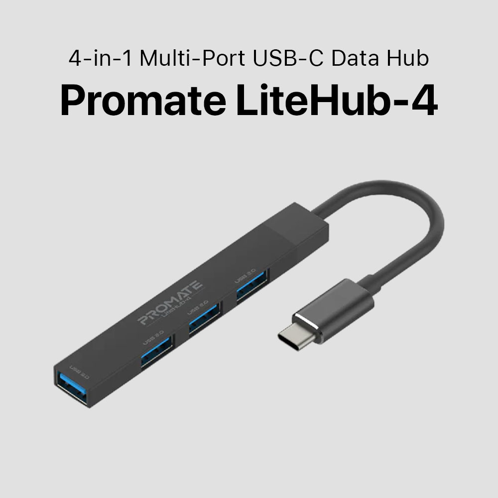 Promate LiteHub-4 4-in-1 Multi-Port USB-C Data Hub - Image 5