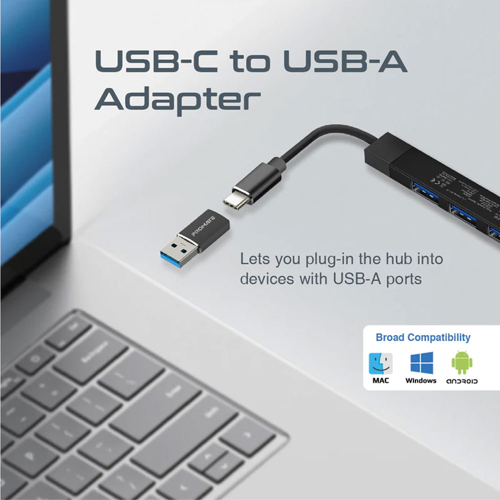 Promate LiteHub-4 4-in-1 Multi-Port USB-C Data Hub - Image 4