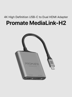 Promate MediaLink-H2 4K High Definition USB-C to Dual HDMI Adapter