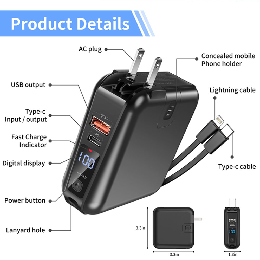 Optimus PD15 Wall Charger With Powerbank - Image 4