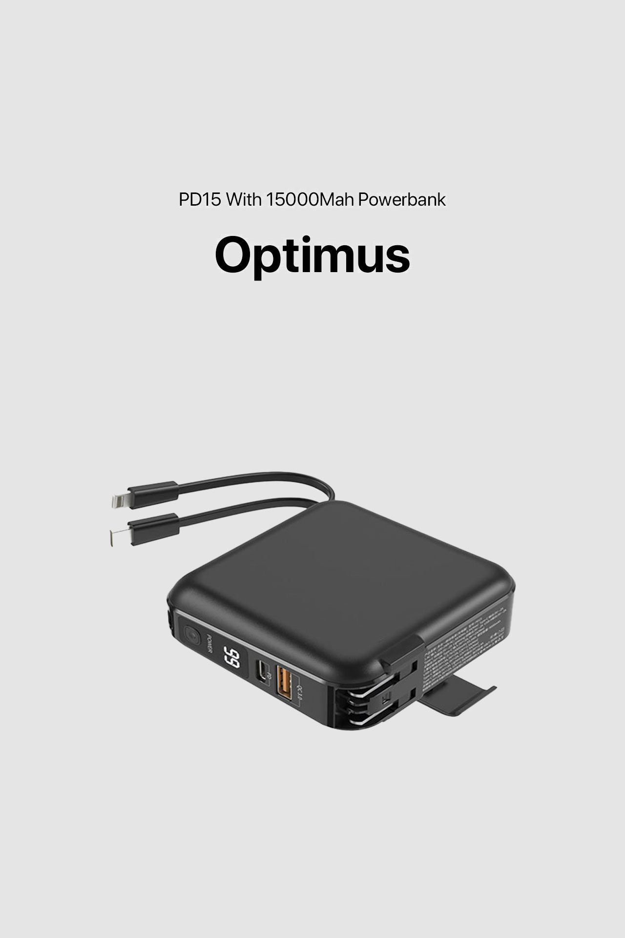 Optimus PD15 Wall Charger With Powerbank
