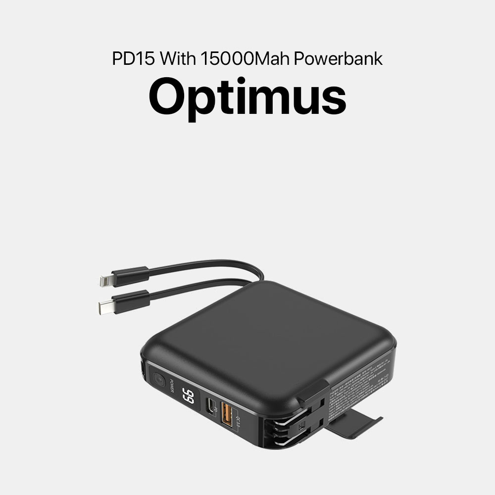 Optimus PD15 Wall Charger With Powerbank - Image 5
