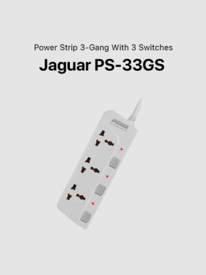 Jaguar Electronics Power Strip 3-Gang with 3 Switches - White