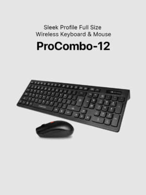 Promate Procombo-12 Sleek Profile Full Size Wireless Keyboard & Mouse