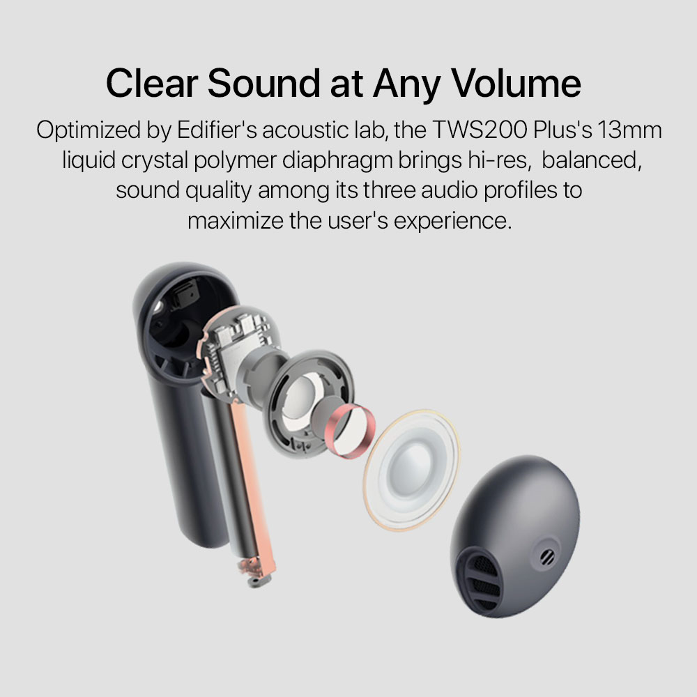 Edifier TWS200 Plus True Wireless Stereo Earbuds - Ivory - Image 2