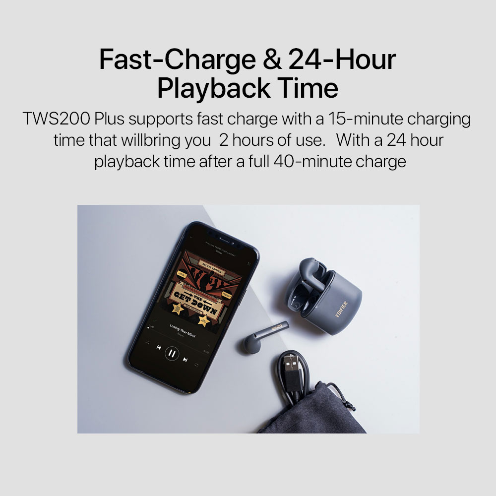 Edifier TWS200 Plus True Wireless Stereo Earbuds - Ivory - Image 4