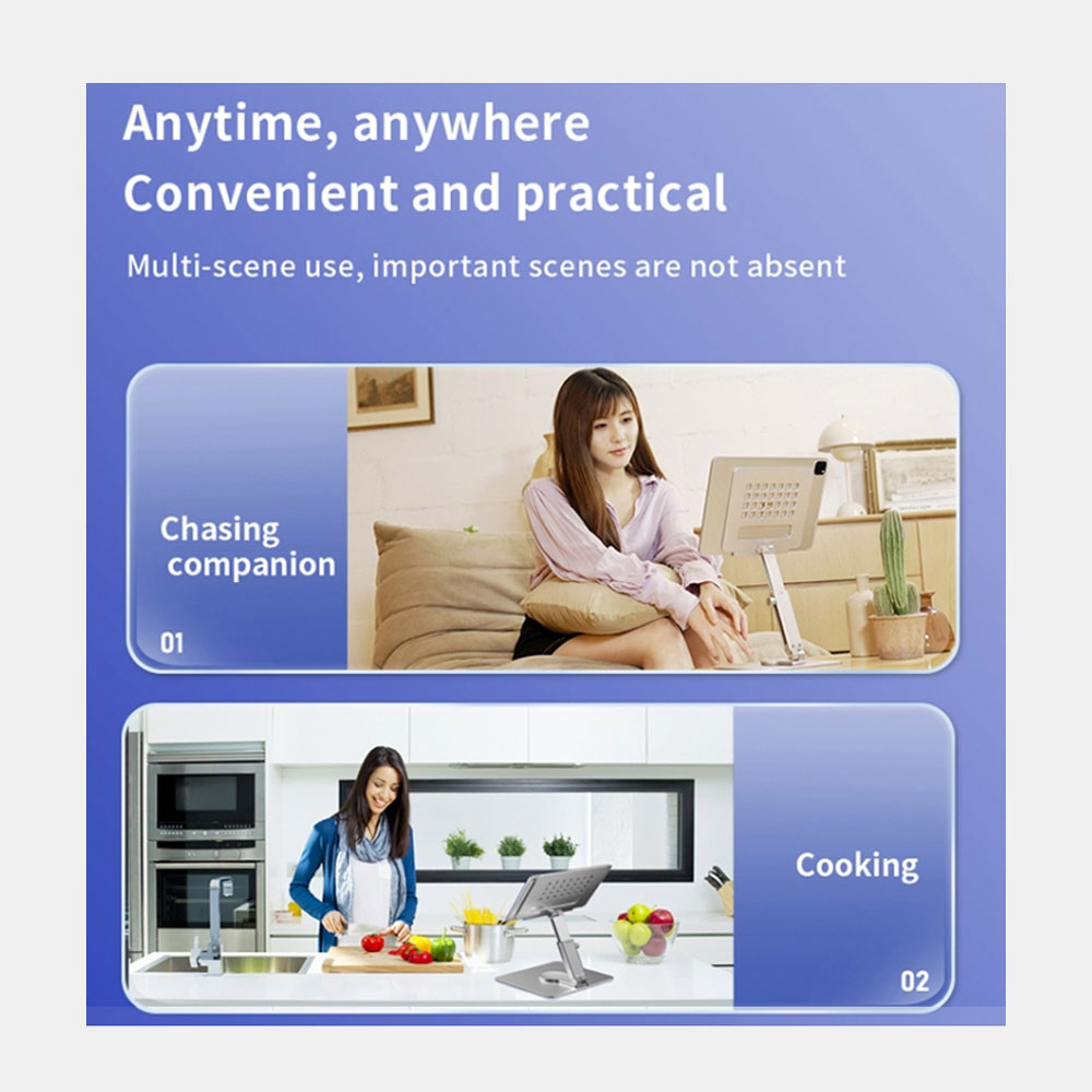 Telescopic Rotary Tablet Stand – Silver - Image 4