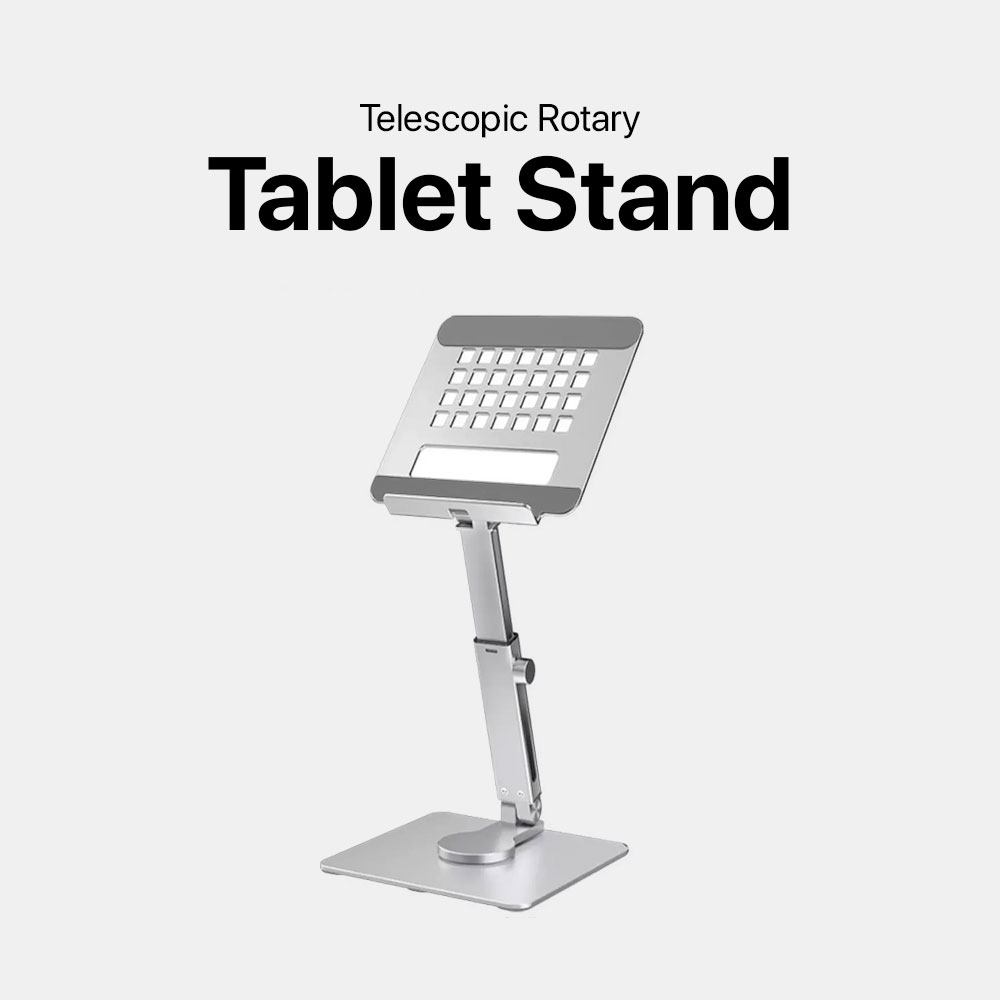 Telescopic Rotary Tablet Stand – Silver - Image 5