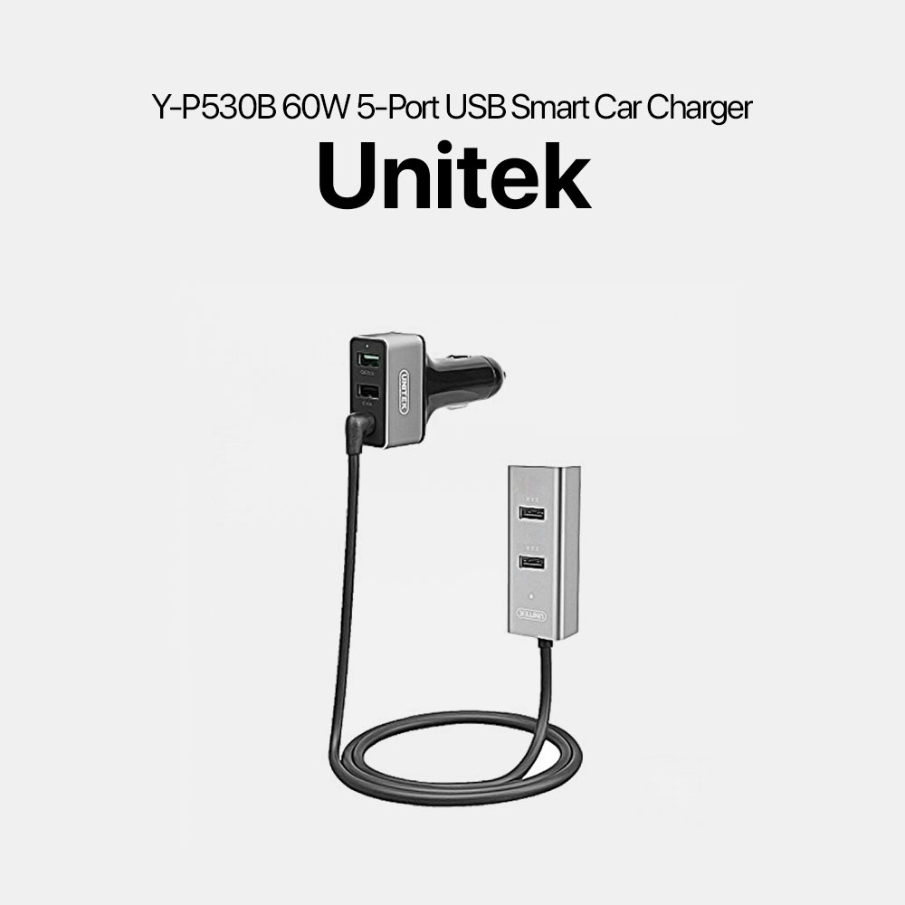 Unitek Y-P530B 60W 5-Port USB Smart Car Charger - Image 5