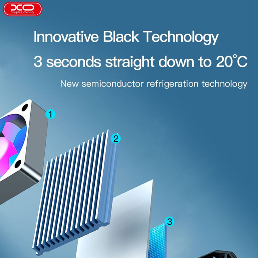 XO L01 Mobile Phone Radiator Cooler Fan – Black - Image 4