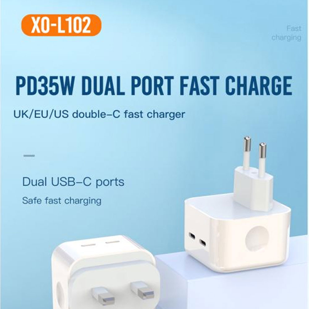 XO L102 35W Dual Type-C Port Fast Charger - Image 4