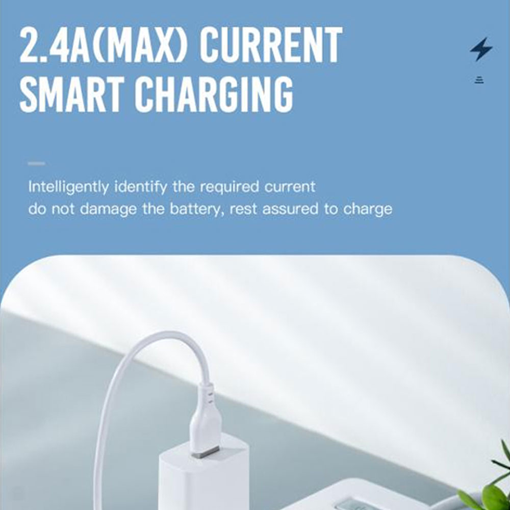 XO L99 US 2.4A USB Charger With Lighting Cable - Image 2