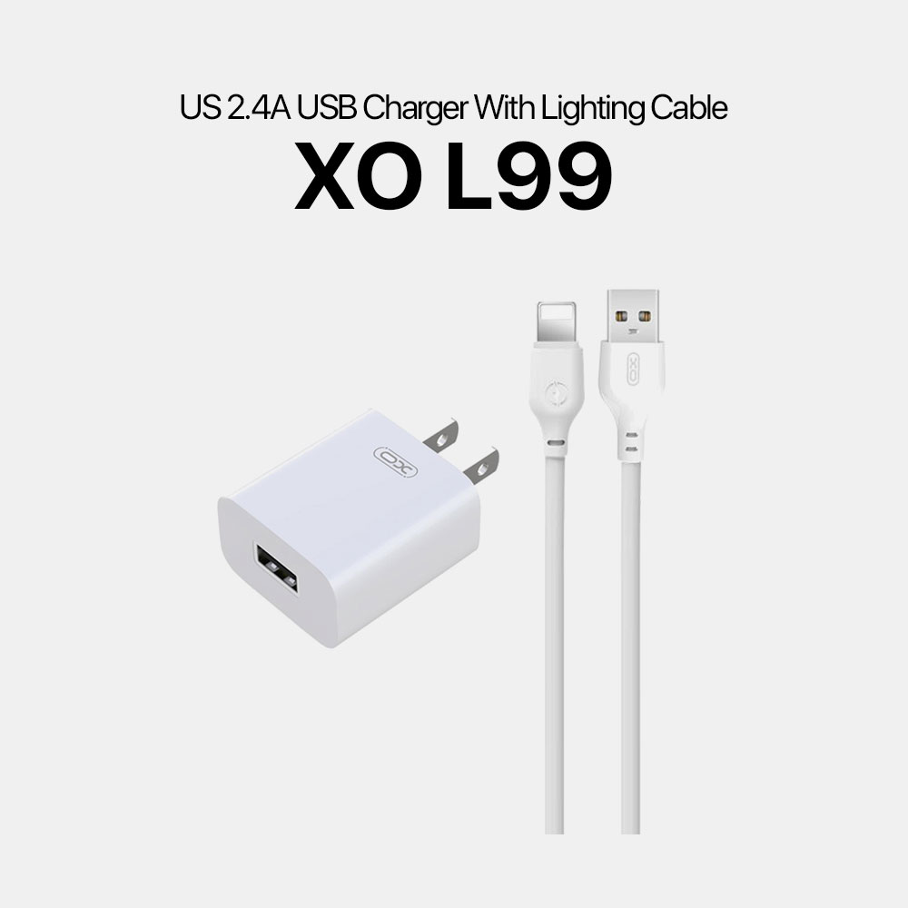 XO L99 US 2.4A USB Charger With Lighting Cable - Image 5