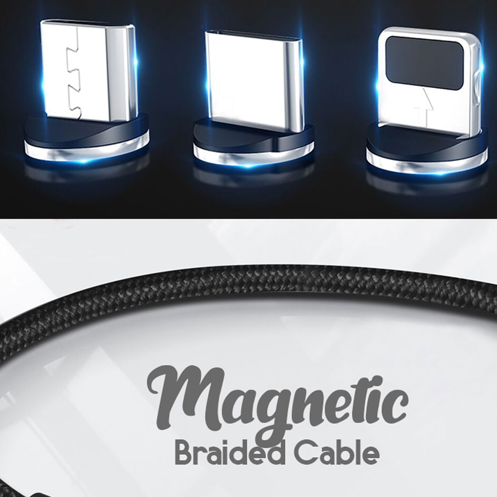 XO NB125 Magnetic Quick Charge Braided Wire Micro Cable - Image 3