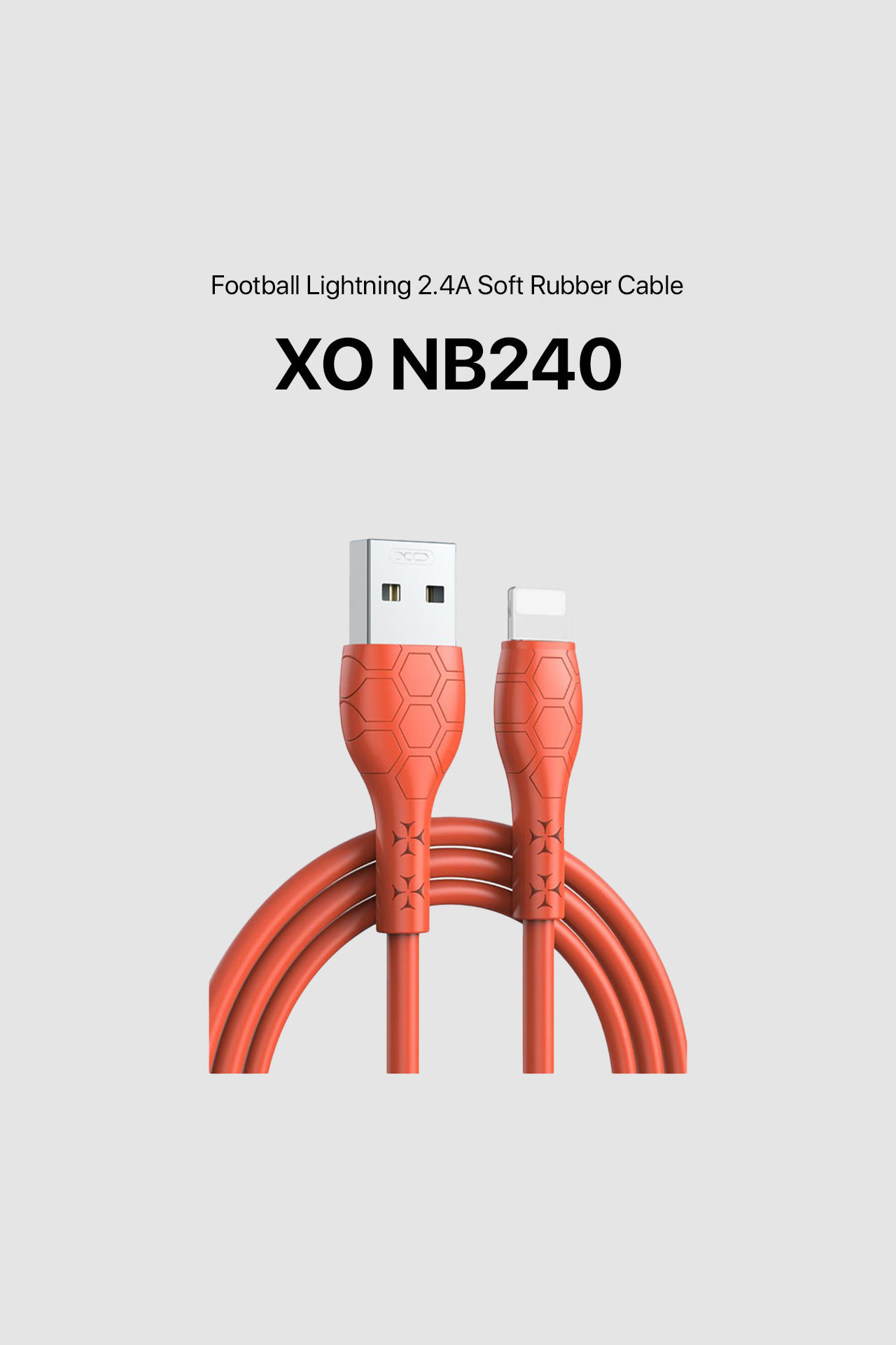 XO NB240 Football 2.4A Soft Rubber Cable