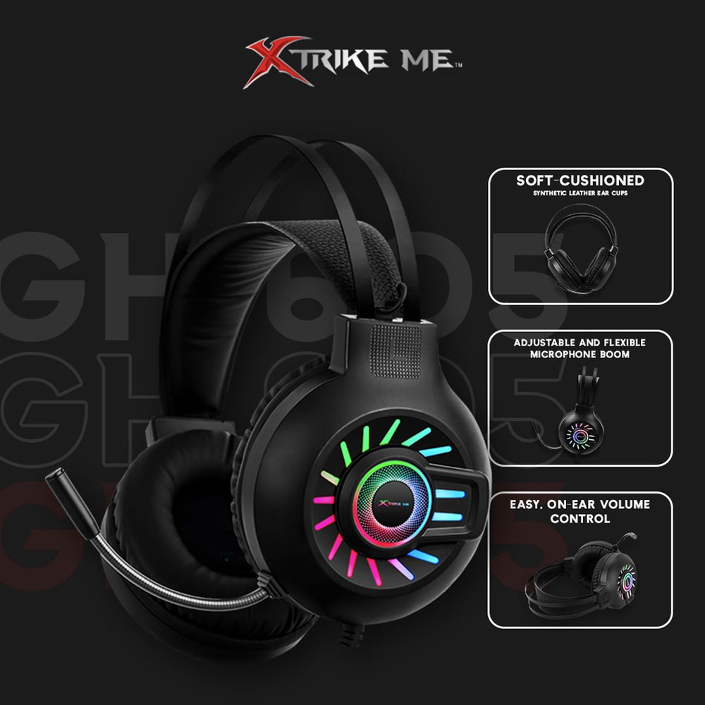 XTRIKE ME Backlit Stereo Gaming Headset GH-605 - Black - Image 4