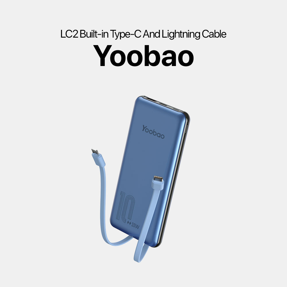 Yoobao LC2 Built-in Type-C And Lightning Cable Power Bank - Image 5