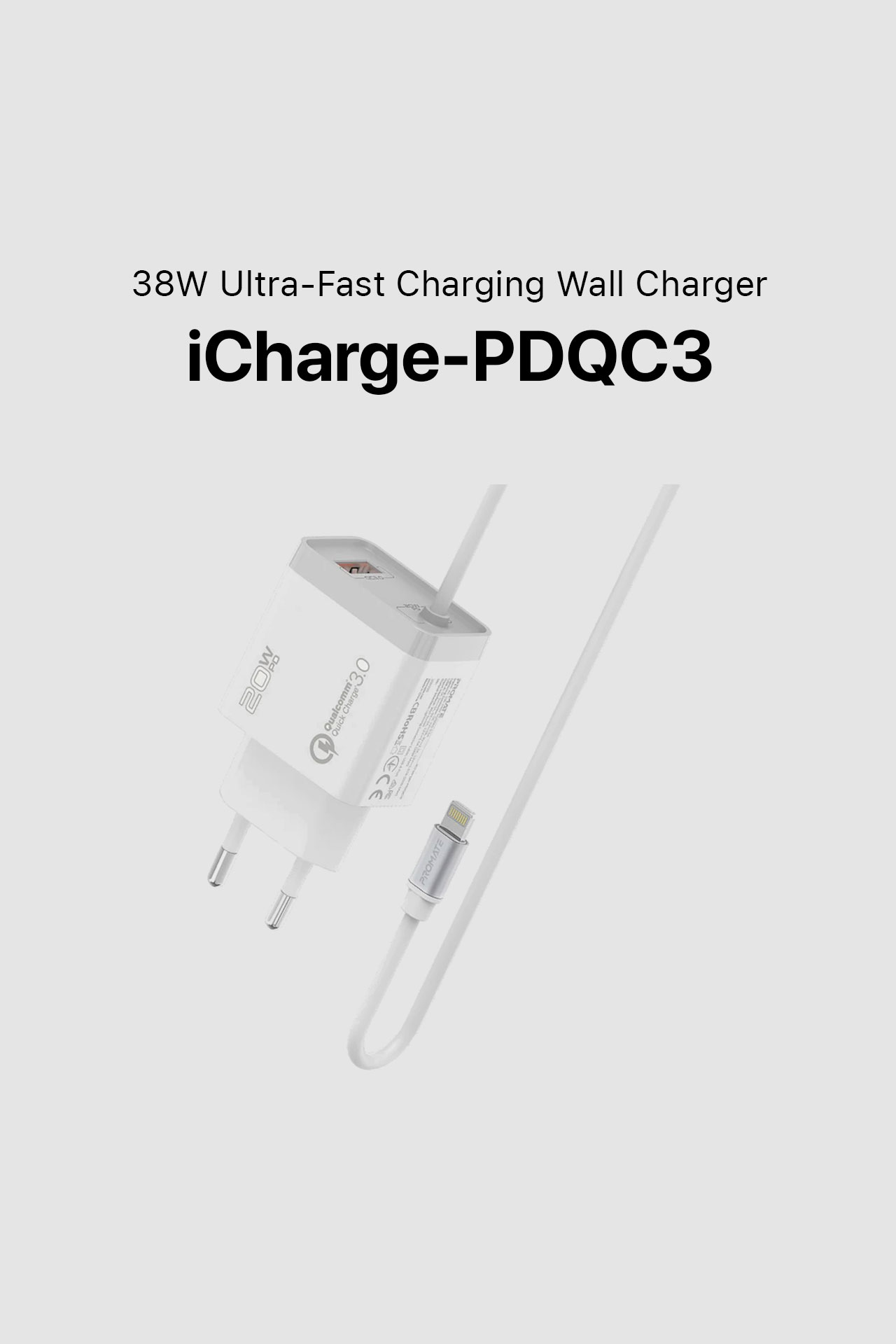 Promate iCharge-PDQC3 Wall Charger