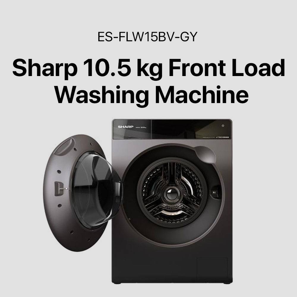 Sharp 10.5 kg Front Load Washing Machine (ES-FLW15BV-GY) - Image 5