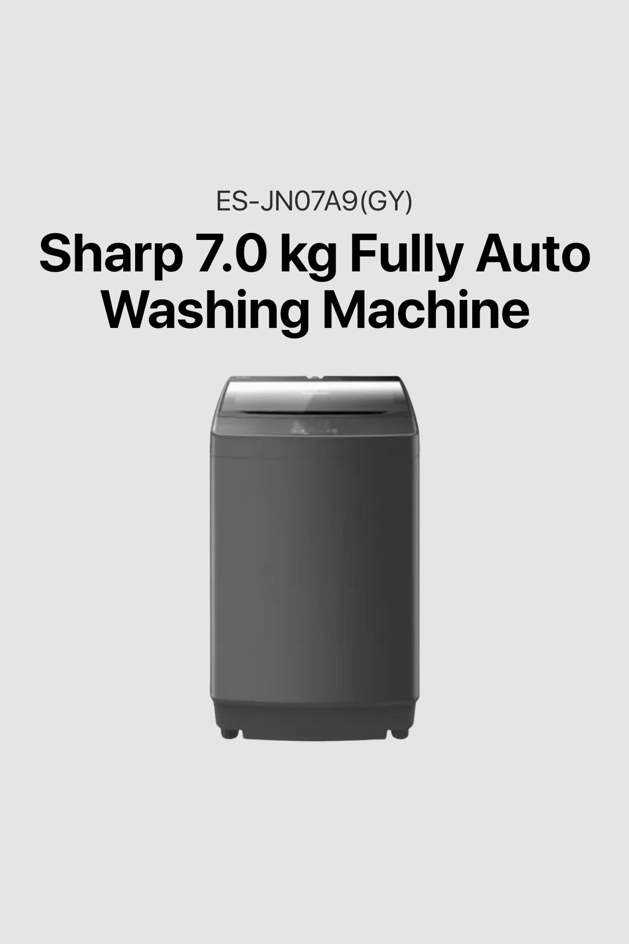 Sharp 7.0 kg Fully Automatic Washing Machine (Top Load) - (ES-JN07A9(GY))