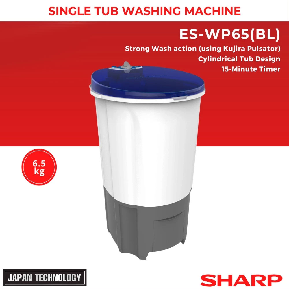 Sharp 6.5 kg Single Tub Washer (ES-WP65(BL)) - Image 3