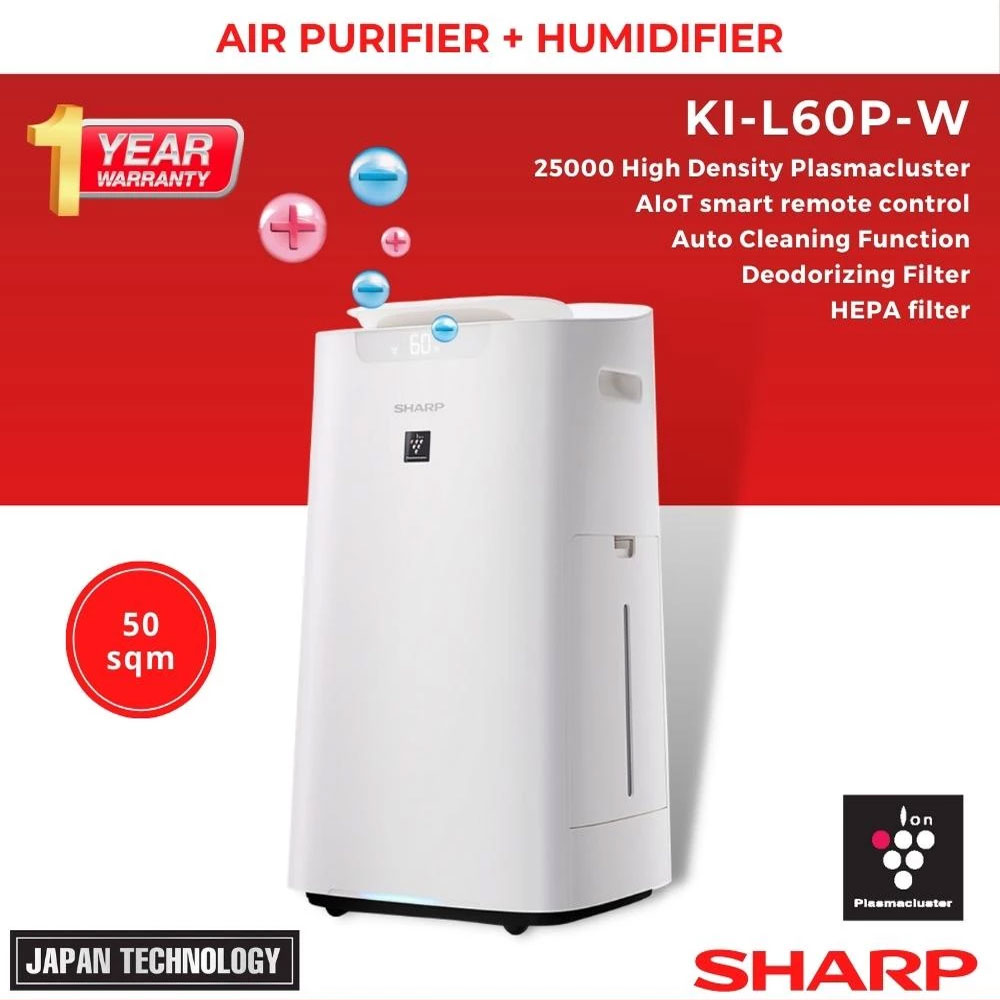 Sharp 50 sqm Air Purifier (KI-L60P-W) - Image 3