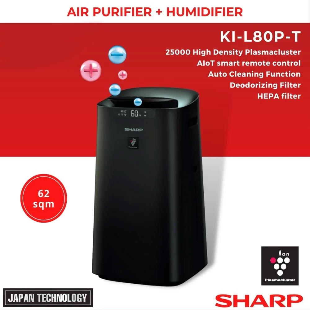 Sharp 62 sqm Air Purifier (KI-L80P-T) - Image 2