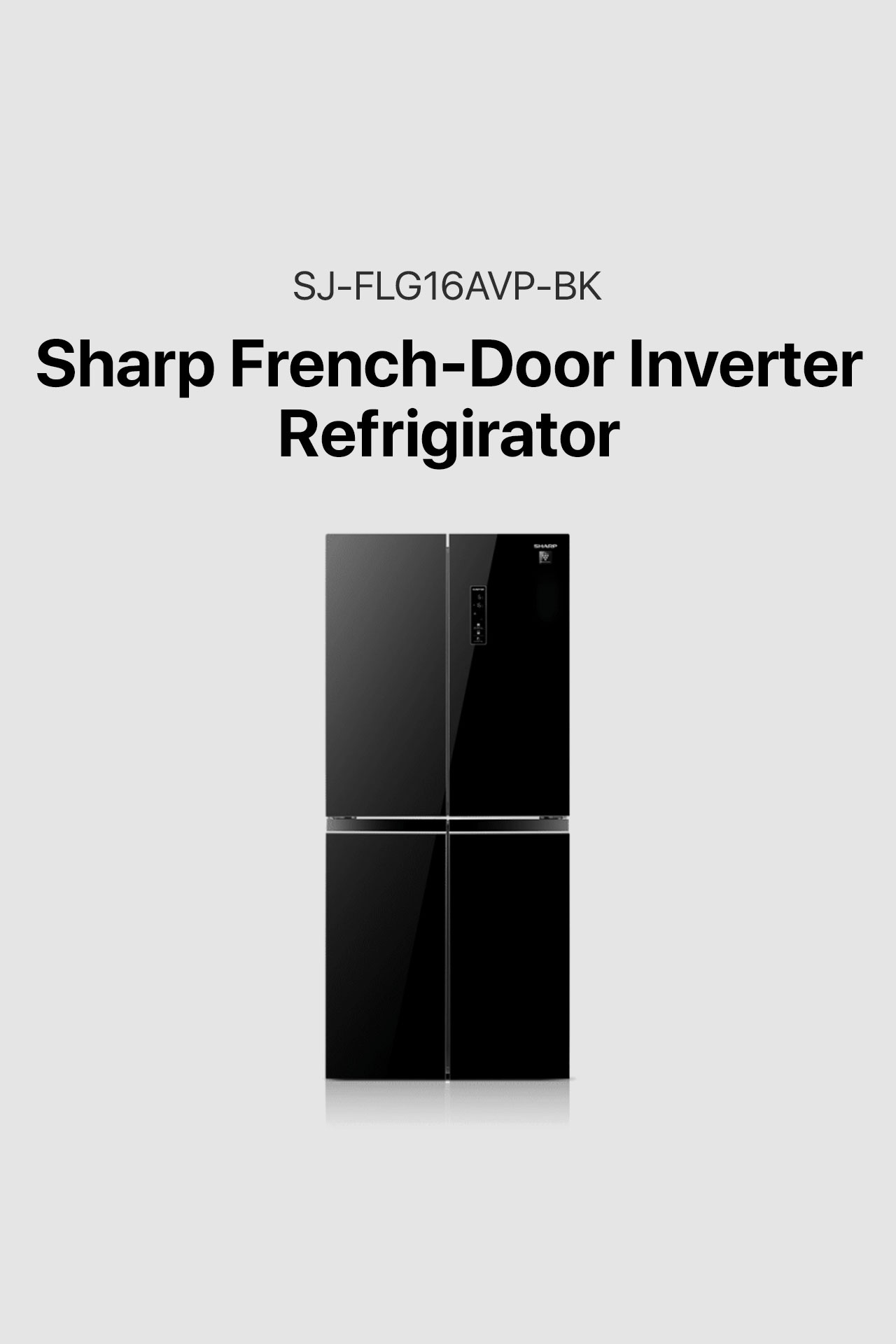 Sharp 16.7 cu. ft. Glass French Door Inverter Refrigerator (SJ-FLG16AVP-BK)