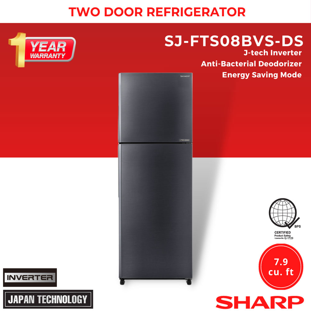 Sharp 7.9 cu. ft Two Door No Frost Inverter Refrigerator (SJ-FTS08BVS-DS) - Image 2