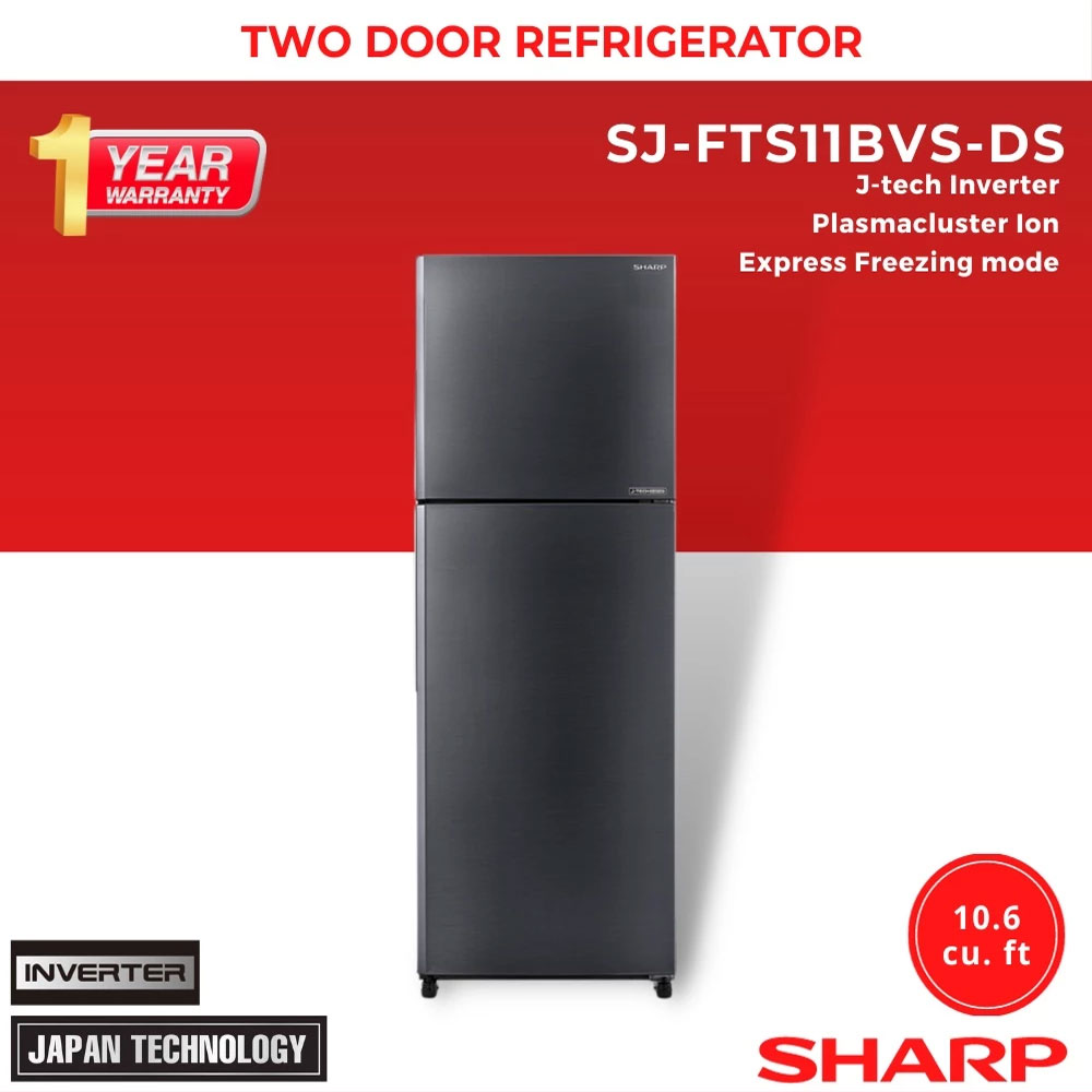 Sharp 10.1 cu. ft Two Door No Frost Inverter Refrigerator (SJ-FTS11BVS-DS) - Image 3