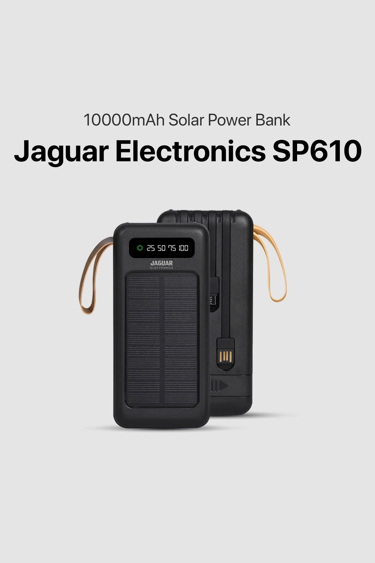 Jaguar Electronics SP610 10000mAh Solar Power Bank
