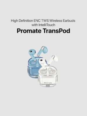 Promate TransPod - High Definition ENC TWS Wireless Earbuds  with IntelliTouch